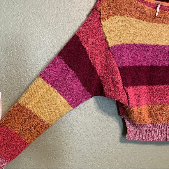 Free People Candyland Pullover striped Sweater  XS - Picture 3 of 5